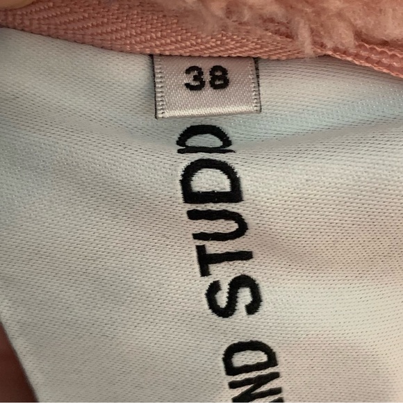 Women’s 38 STAND STUDIO CAMILLE COCOON Champagne Pink Fleece Teddy Coat EXC - Picture 11 of 13